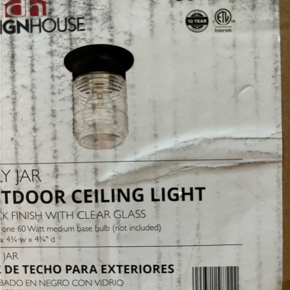 Design House 587220 Jelly Jar 1-Light Outdoor Flush Mount Ceiling Light - Picture 2 of 3